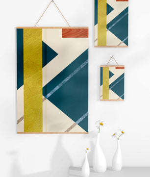 Abstract Geometric Composition with Bold Colors and Textures - Mi tienda