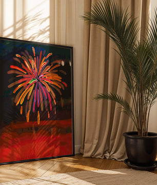 Feu d'artifice vibrant avec des éclats colorés