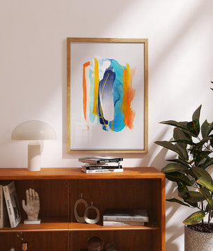 Abstract Watercolor Art with Vibrant Colors and Gold Accents - Mi tienda