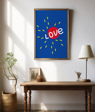 Diseño abstracto con temática de amor colorido con elementos audaces