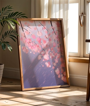 Beautiful cherry blossoms with artistic watercolor effect