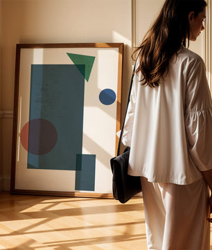 Abstract Geometric Composition with Overlapping Shapes - Mi tienda