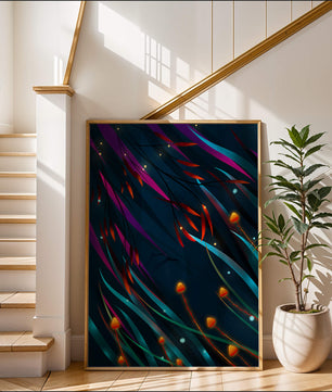Abstract Underwater Fantasy with Glowing Elements and Vivid Colors