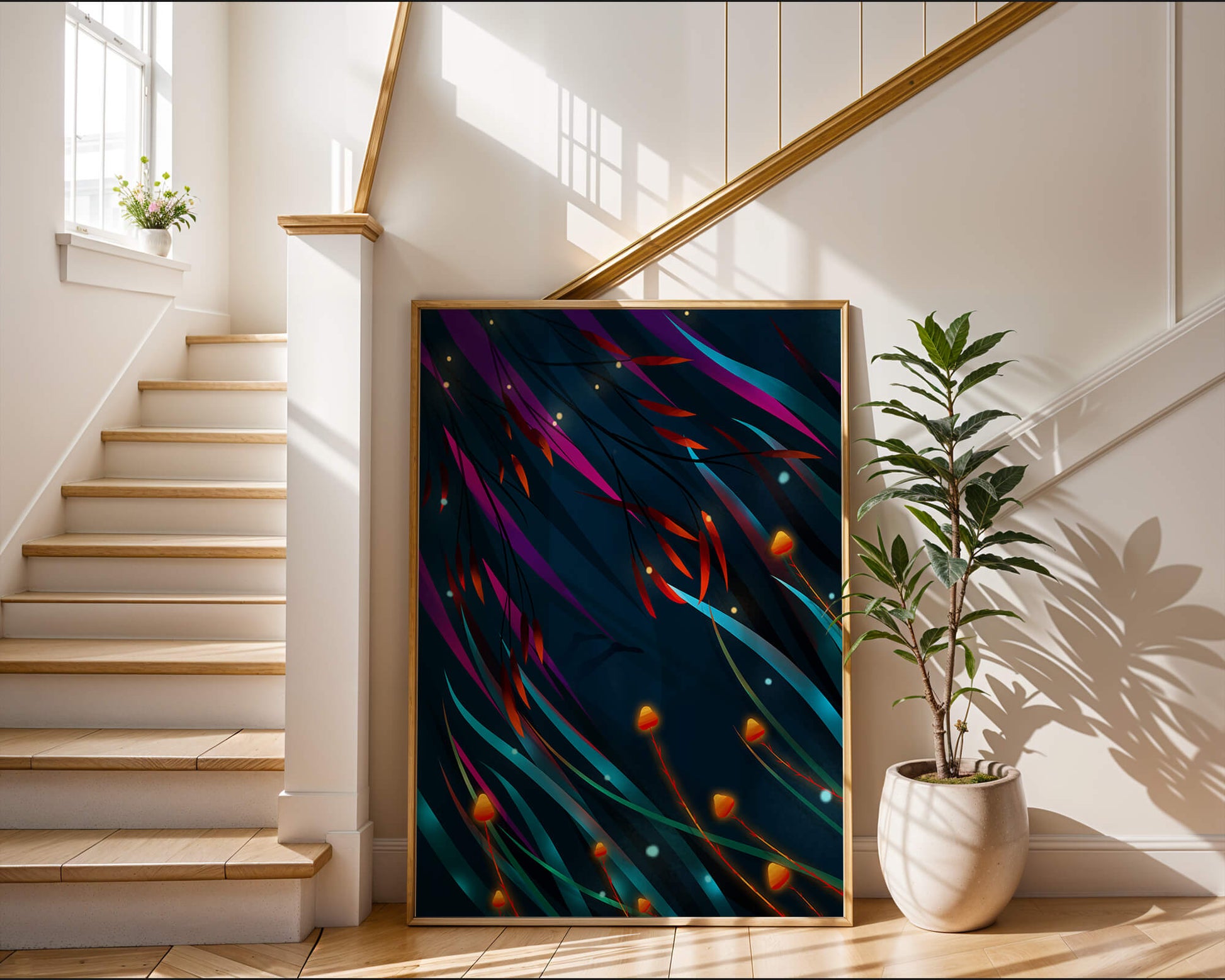 Abstract Underwater Fantasy with Glowing Elements and Vivid Colors