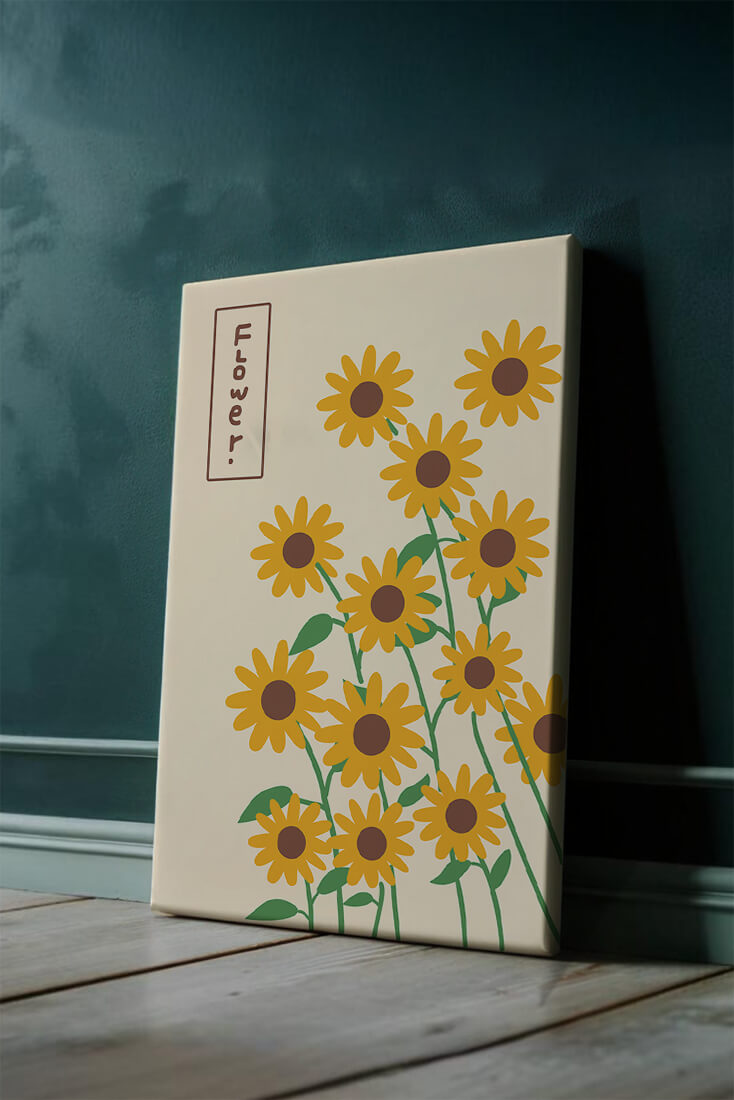 Sunflower illustration on a beige background