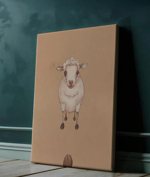 Illustration of an adorable sheep on a textured background