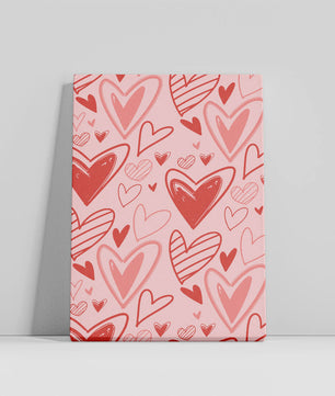Playful Heart Pattern on Pink Background - Mi tienda