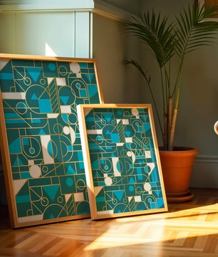 Design abstrait géométrique avec des accents dorés