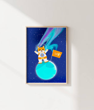 Space Adventure with Shiba Inu Astronaut on a Colorful Planet with Starry Sky - Mi tienda