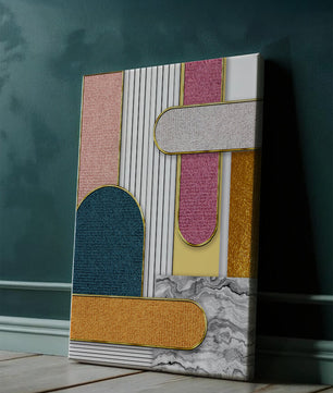 Abstract Geometric Art with Gold Accents