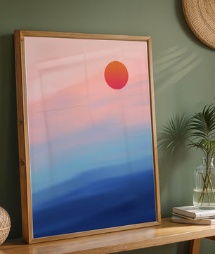 Sunset Over Ocean with Colorful Sky