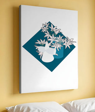 Modern Floral Design with Geometric Elements