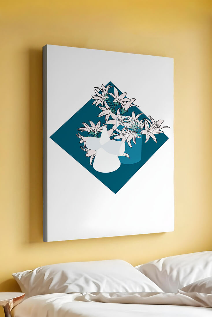 Modern Floral Design with Geometric Elements