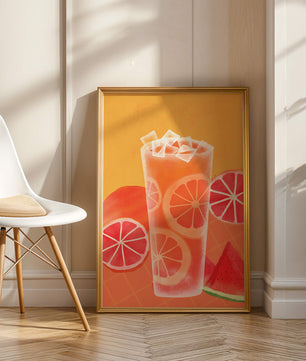 Cóctel refrescante de frutas de verano con cítricos y sandía