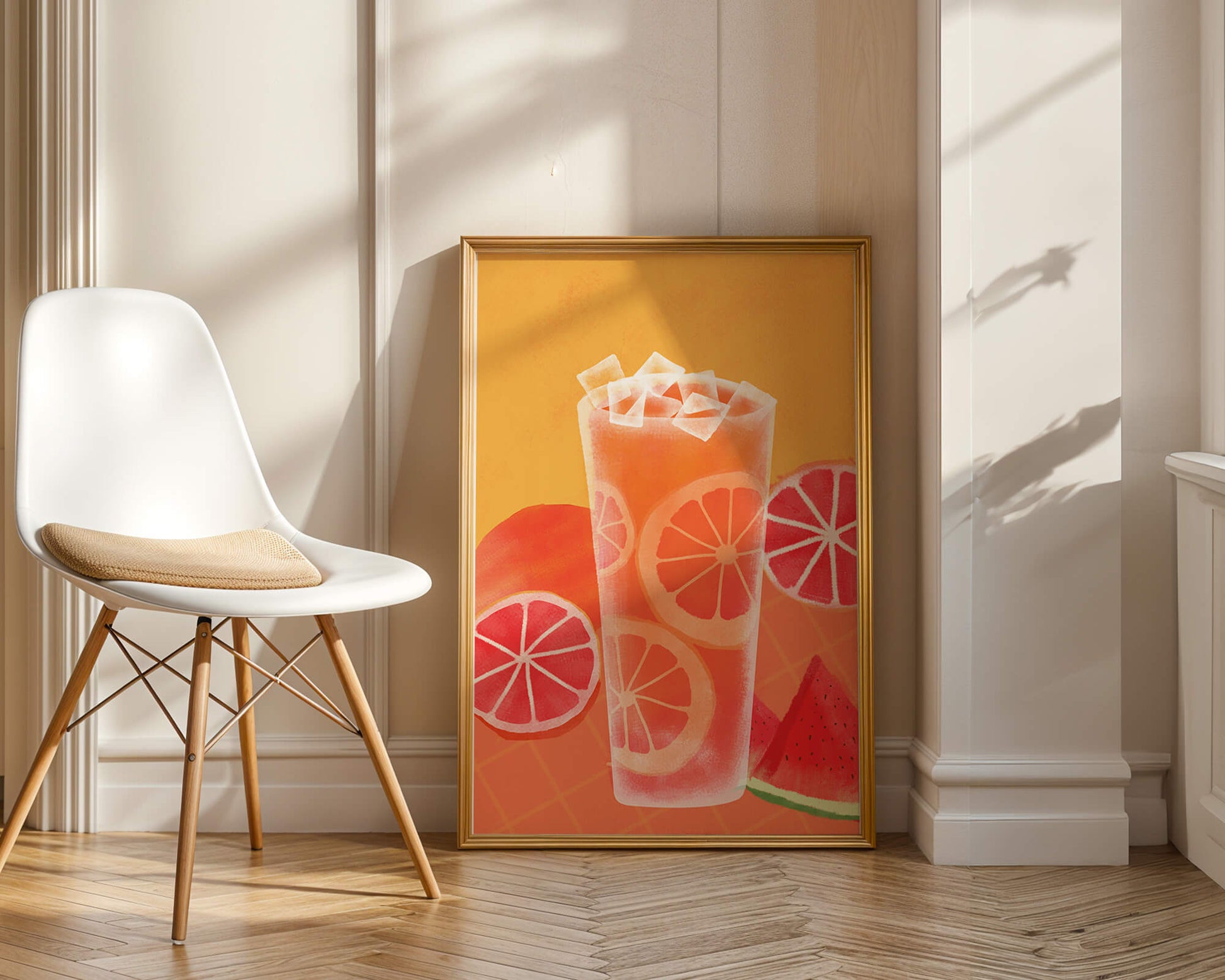 Refrescante cóctel de frutas de verano con cítricos y sandía.