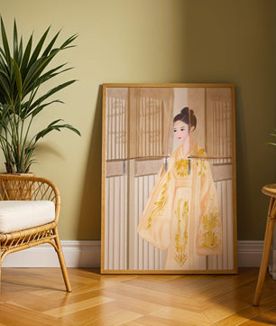 Traditional Chinese attire with gold embroidery and elegant design