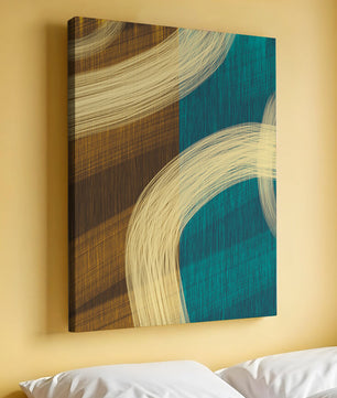Abstract art with flowing brushstrokes and textured color contrast