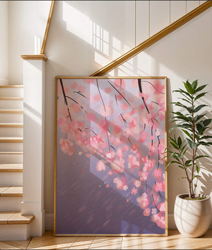 Beautiful cherry blossoms with artistic watercolor effect