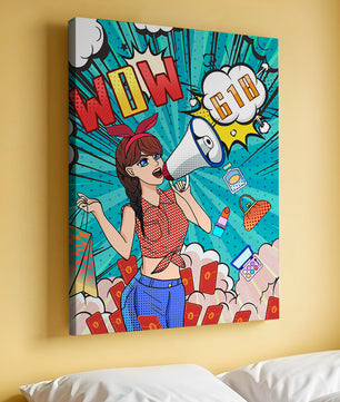 Vibrant Pop Art Style Shopping Experience with Retro Influences