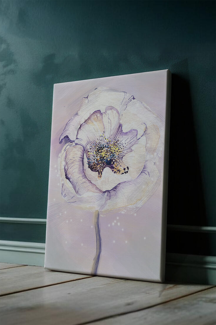 Elegant watercolor flower illustration with delicate pastel tones