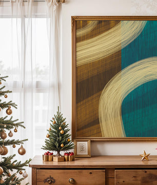Abstract art with flowing brushstrokes and textured color contrast
