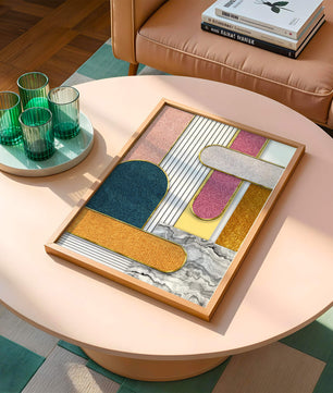 Abstract Geometric Art with Gold Accents