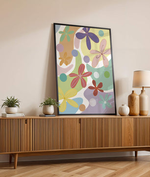 Motif floral abstrait coloré