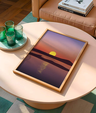 Sunset Over Tranquil Water with Vibrant Sky