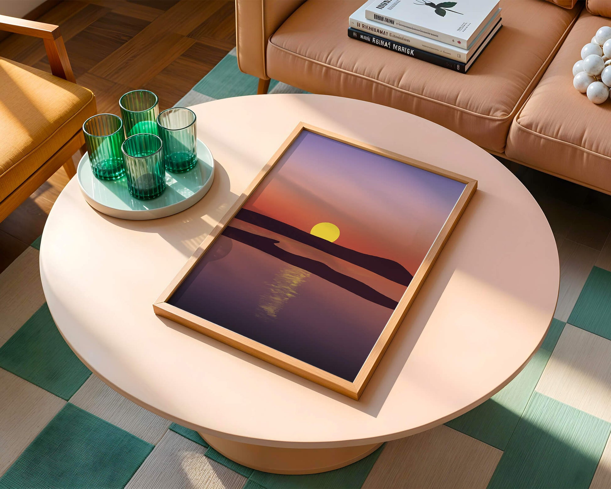 Sunset Over Tranquil Water with Vibrant Sky