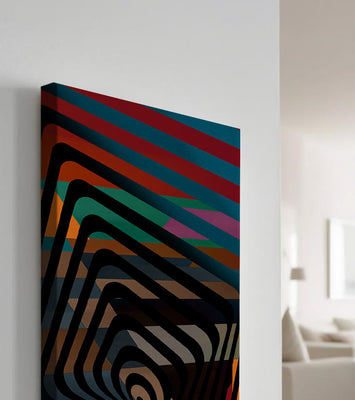 Colorful Geometric Abstract Art with Concentric Stripes