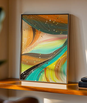 Abstract swirl of vibrant colors with dynamic lines