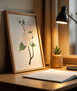 Delicate blooming flowers with lush leaves in elegant design