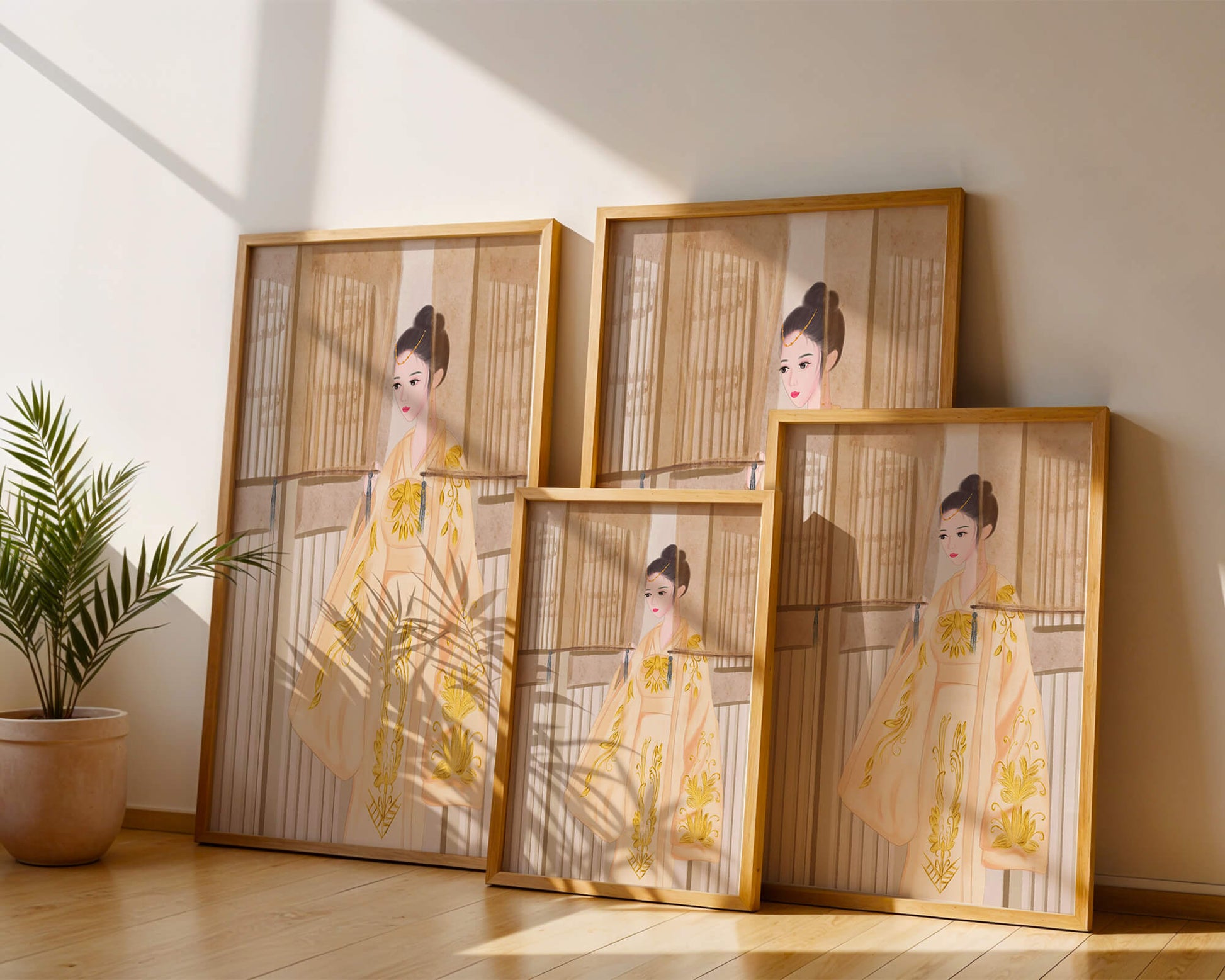 Traditional Chinese attire with gold embroidery and elegant design