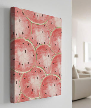 Watercolor watermelon slice pattern full of vibrant summer vibes