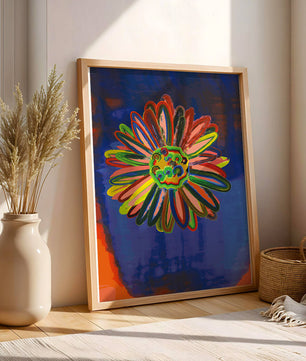 Arte floral abstracto colorido con pinceladas dinámicas