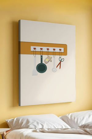 Kitchen Utensils Hanging on a Wall with Heart Hooks - Mi tienda