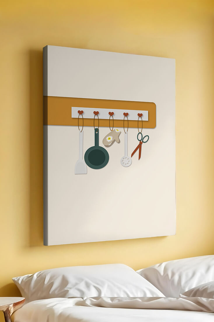 Kitchen Utensils Hanging on a Wall with Heart Hooks - Mi tienda
