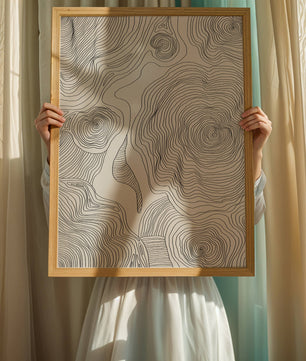 Art linéaire topographique abstrait avec des motifs tourbillonnants