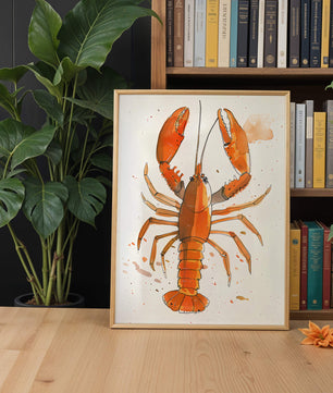 Illustrated Lobster Artwork With Splash of Colors - Mi tienda
