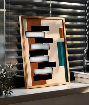 Abstract geometric design with modern color contrasts