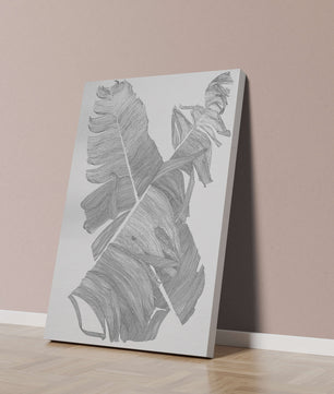Ilustración abstracta monocromática de hojas superpuestas