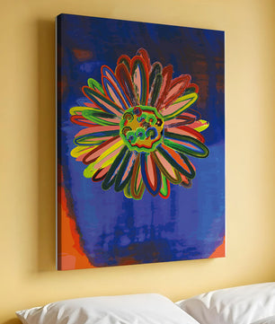 Arte floral abstracto colorido con pinceladas dinámicas