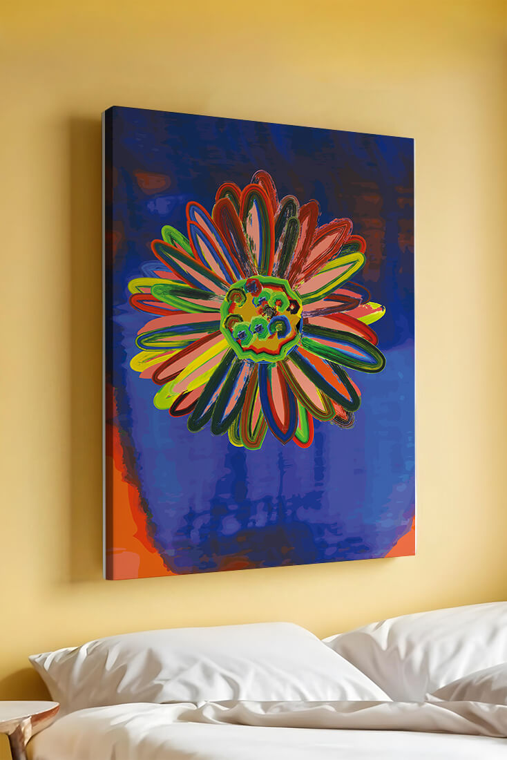 Arte floral abstracto colorido con pinceladas dinámicas