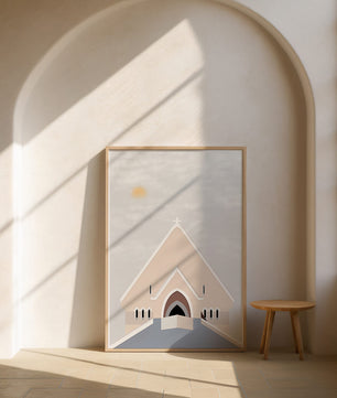 Minimalist Church Architecture with Soft Sunrise - Mi tienda