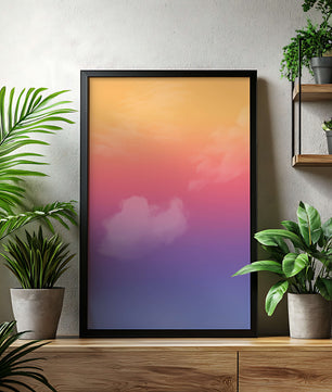 Pastel Sunset Sky with Soft Clouds and Gradient Hues