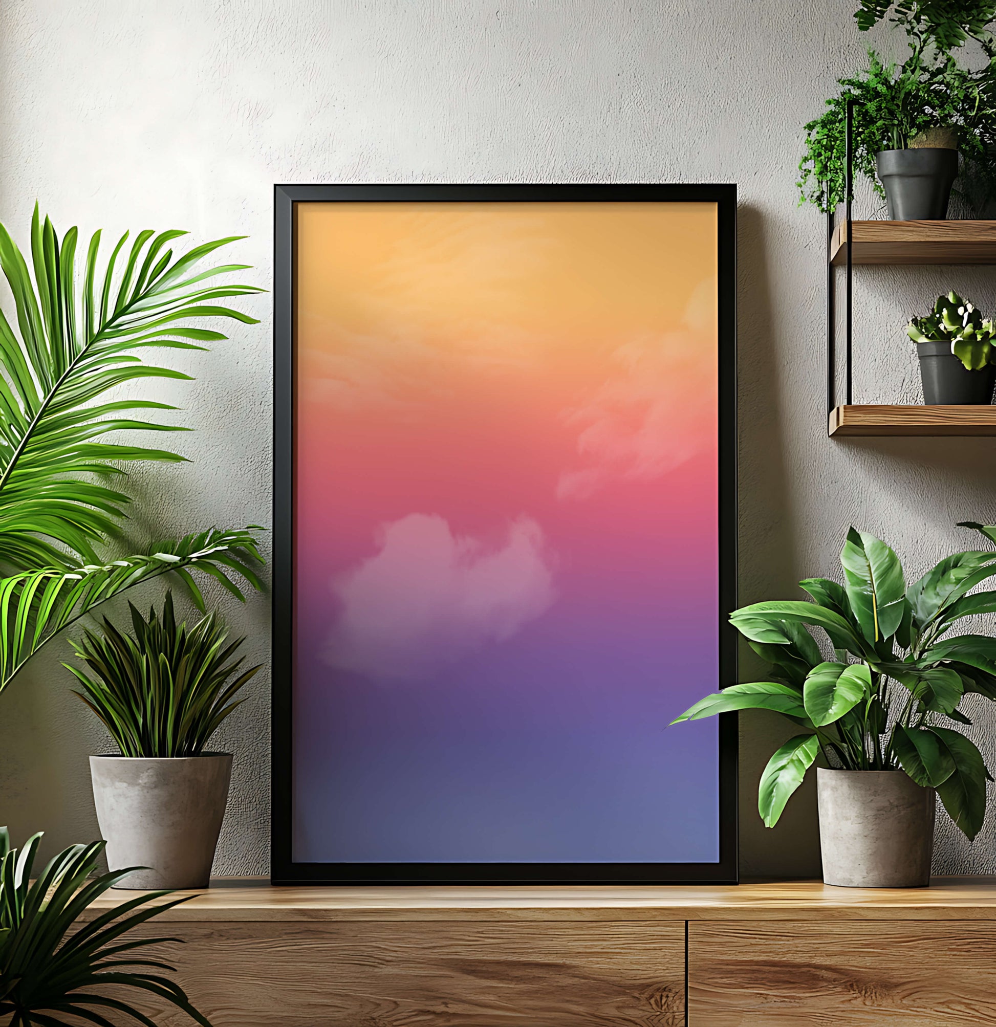 Pastel Sunset Sky with Soft Clouds and Gradient Hues