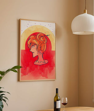 Abstract Portrait with Vibrant Colors and Artistic Flair