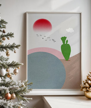 Abstract Landscape with Sun and Cactus - Mi tienda