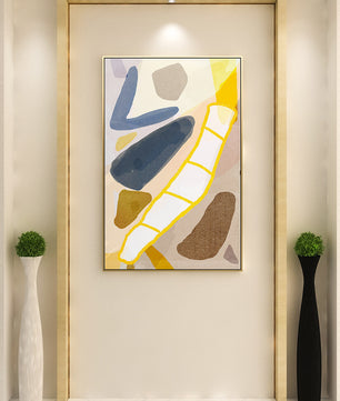 Abstract Design with Geometric Shapes in Earthy Tones and Gold Accents - Mi tienda