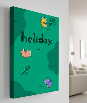 Diseño temático de vacaciones colorido con libros y hojas